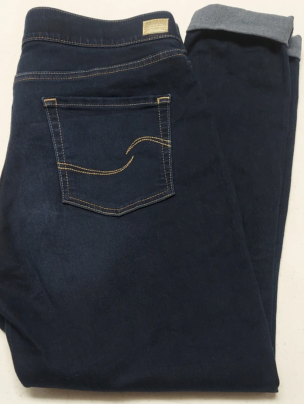 Levi Strauss Signature Dark Blue Pull-On Skinny Jeans  Sz 16L